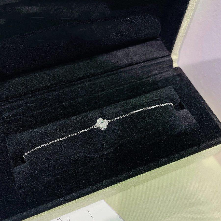 [アンジェラジュエリー]クローバーシングルフラワーブレスレット シルバー