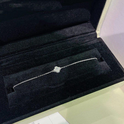 [アンジェラジュエリー]クローバーシングルフラワーブレスレット シルバー