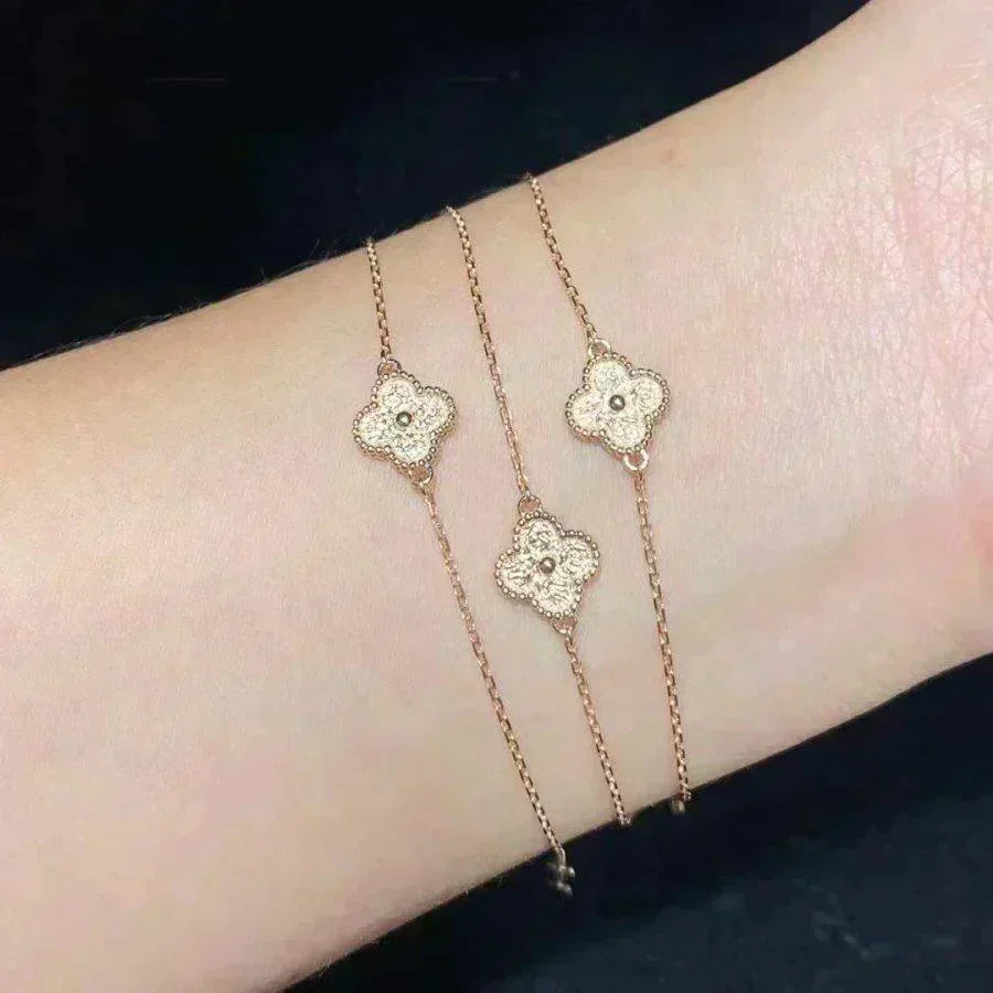 [アンジェラジュエリー]クローバーシングルフラワーブレスレット