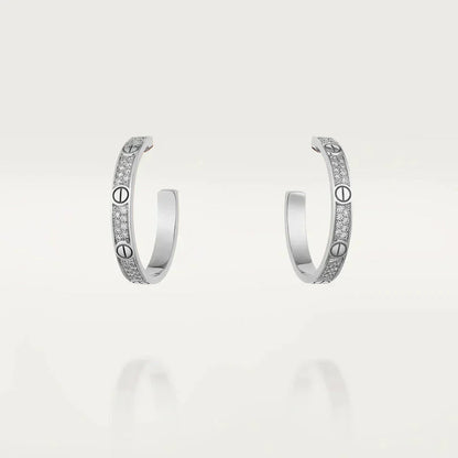 [アンジェラジュエリー]ラブダイヤモンド シルバーフープピアス