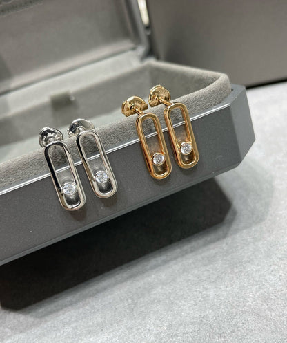 [Angela Jewelry]MOVE UNO SMALL 1 DIAMOND EARRINGS