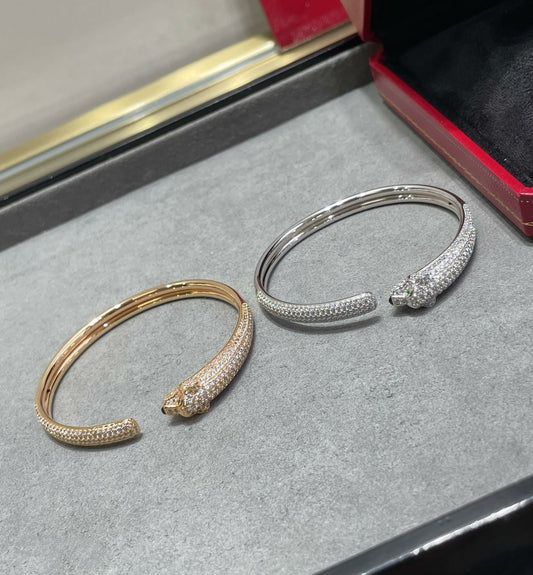 [Angela Jewellery]PANTHERE FULL DIAMOND OPEN BRACELET
