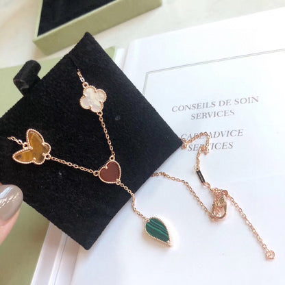 [Angela Schmuck]LUCKY SPRING 4 MOTIVE ROSÉGOLD HALSKETTE