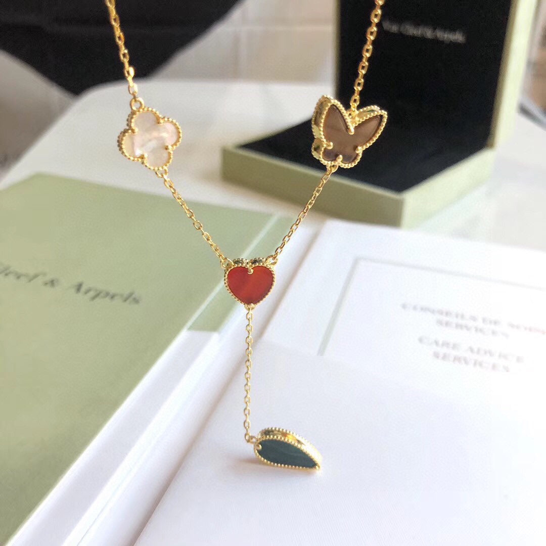 [Angela Schmuck]LUCKY SPRING 4 MOTIVE ROSÉGOLD HALSKETTE