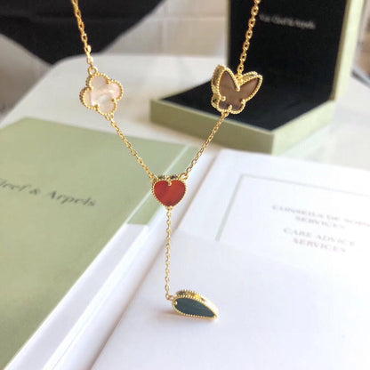 [Angela Schmuck]LUCKY SPRING 4 MOTIVE ROSÉGOLD HALSKETTE
