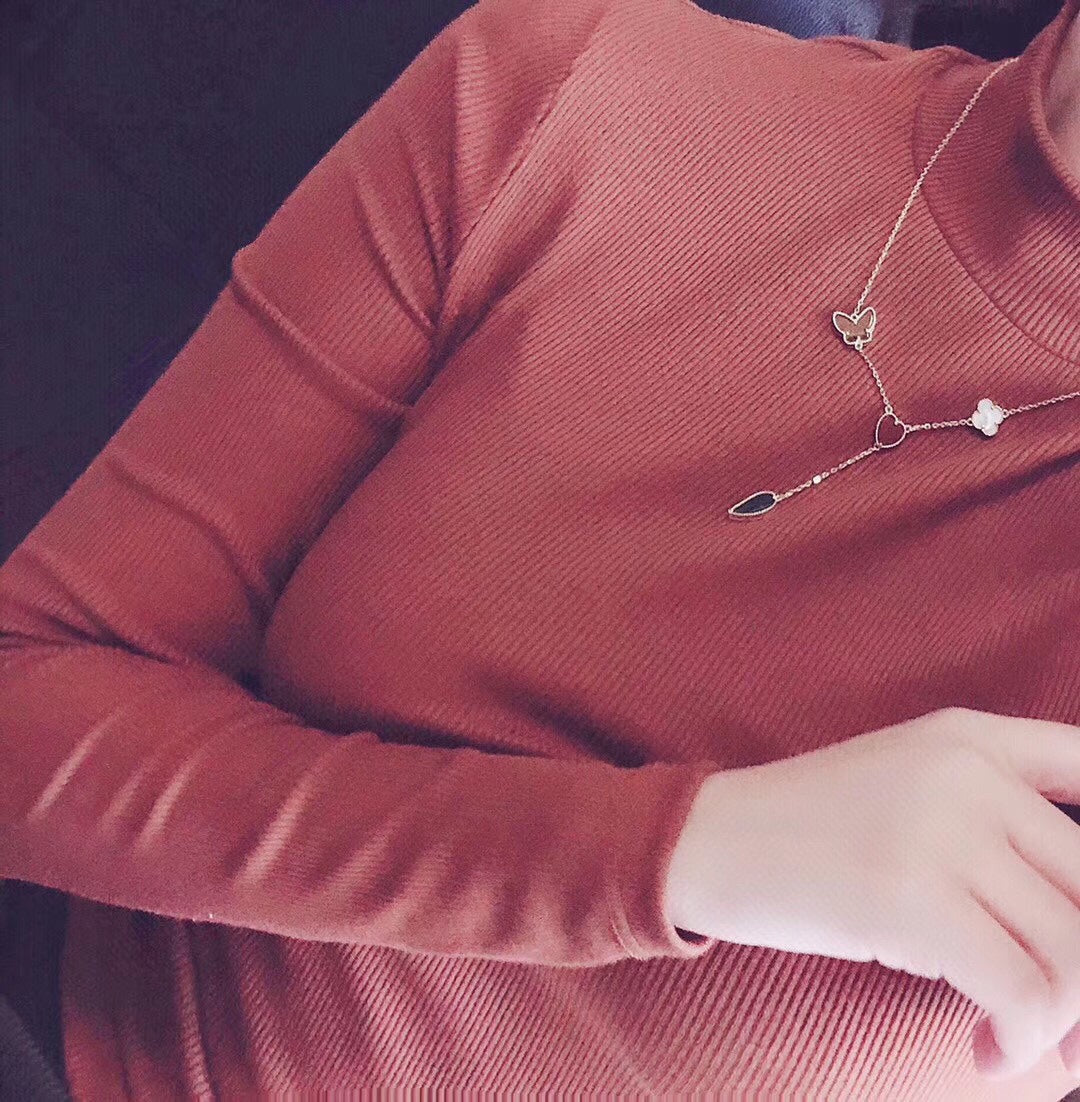 [Angela Schmuck]LUCKY SPRING 4 MOTIVE ROSÉGOLD HALSKETTE