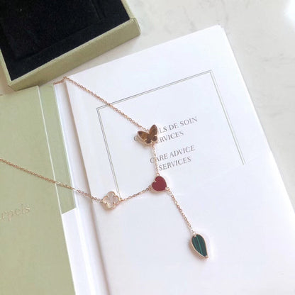 [Angela Schmuck]LUCKY SPRING 4 MOTIVE ROSÉGOLD HALSKETTE