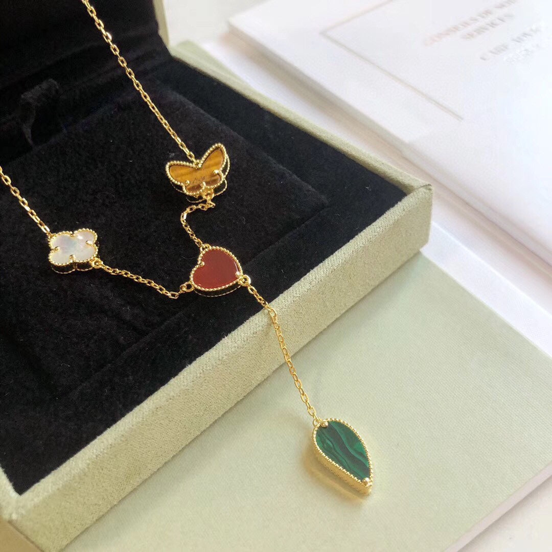 [Angela Schmuck]LUCKY SPRING 4 MOTIVE ROSÉGOLD HALSKETTE