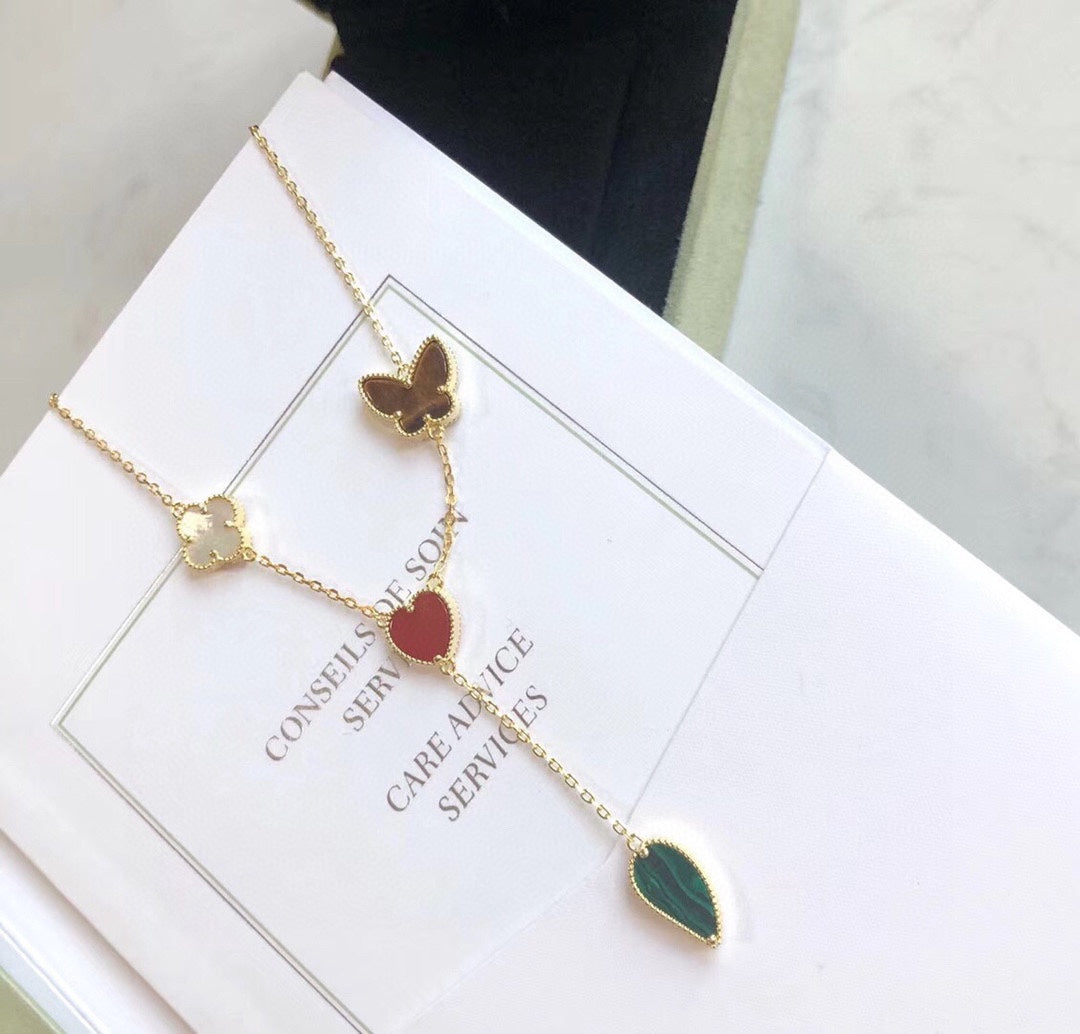 [Angela Schmuck]LUCKY SPRING 4 MOTIVE ROSÉGOLD HALSKETTE