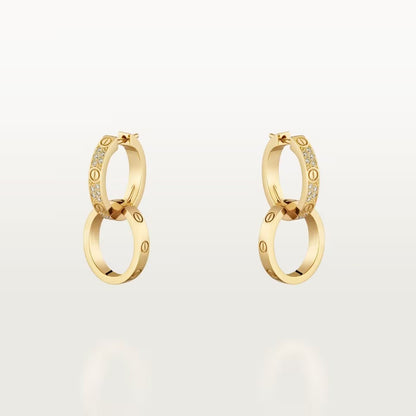 [Angela Jewelry]LOVE 3.3MM DANGLE HALF DIAMOND EARRINGS