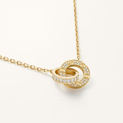 [Angela Jewelry]LOVE  FULL DIAMOND PENDANT NECKLACE